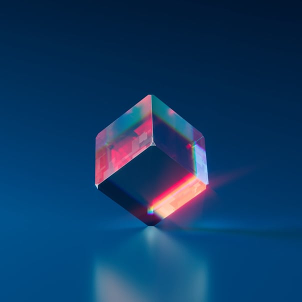 Crystal blue cube